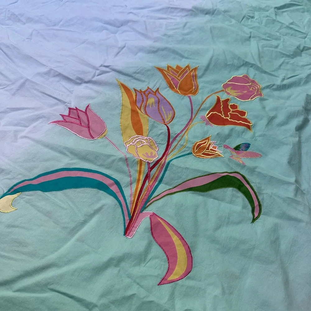 Swell Cynthia Rowley Reversible Floral Duvet Cover Full Queen 100% Cotton